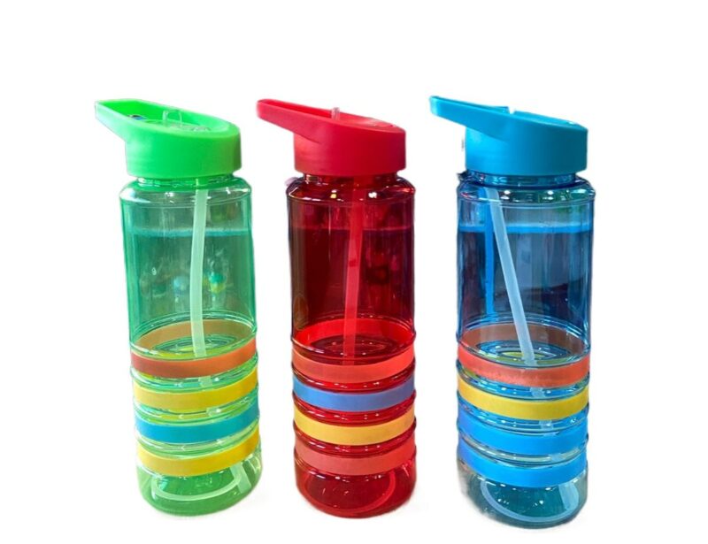 Round Shaped Drinking Sports Water Bottle with Straw