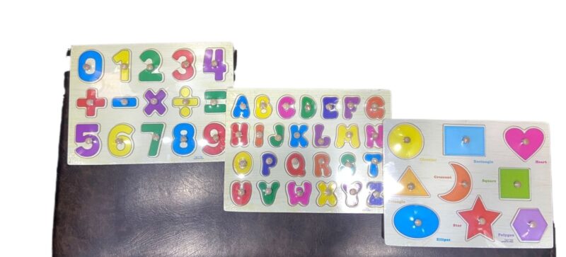 Wooden Puzzle Toys(Shapes, Numbers and Alphabets)