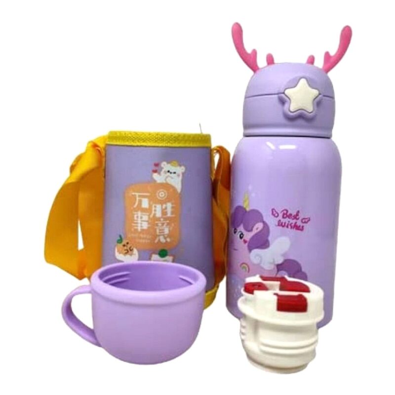 500ML Baby School Bottle – Deer Design Stainless Steel Thermal Vacuum Flask for Kids