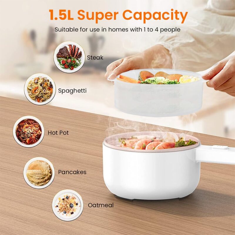 4L Electric Portable Cooker Ramen Cooker Hot Pot Electric Multifuctional Hot Pot - Image 3