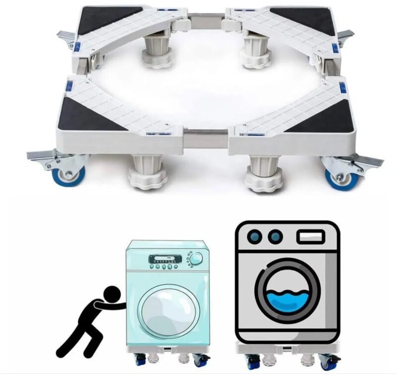 Universal Mobile Base Fridge Stand – Adjustable Movable Stand with Locking Wheels